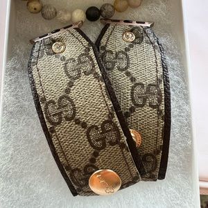 Spark*l Bands upcycled Brown web Gucci Apple Watch band
